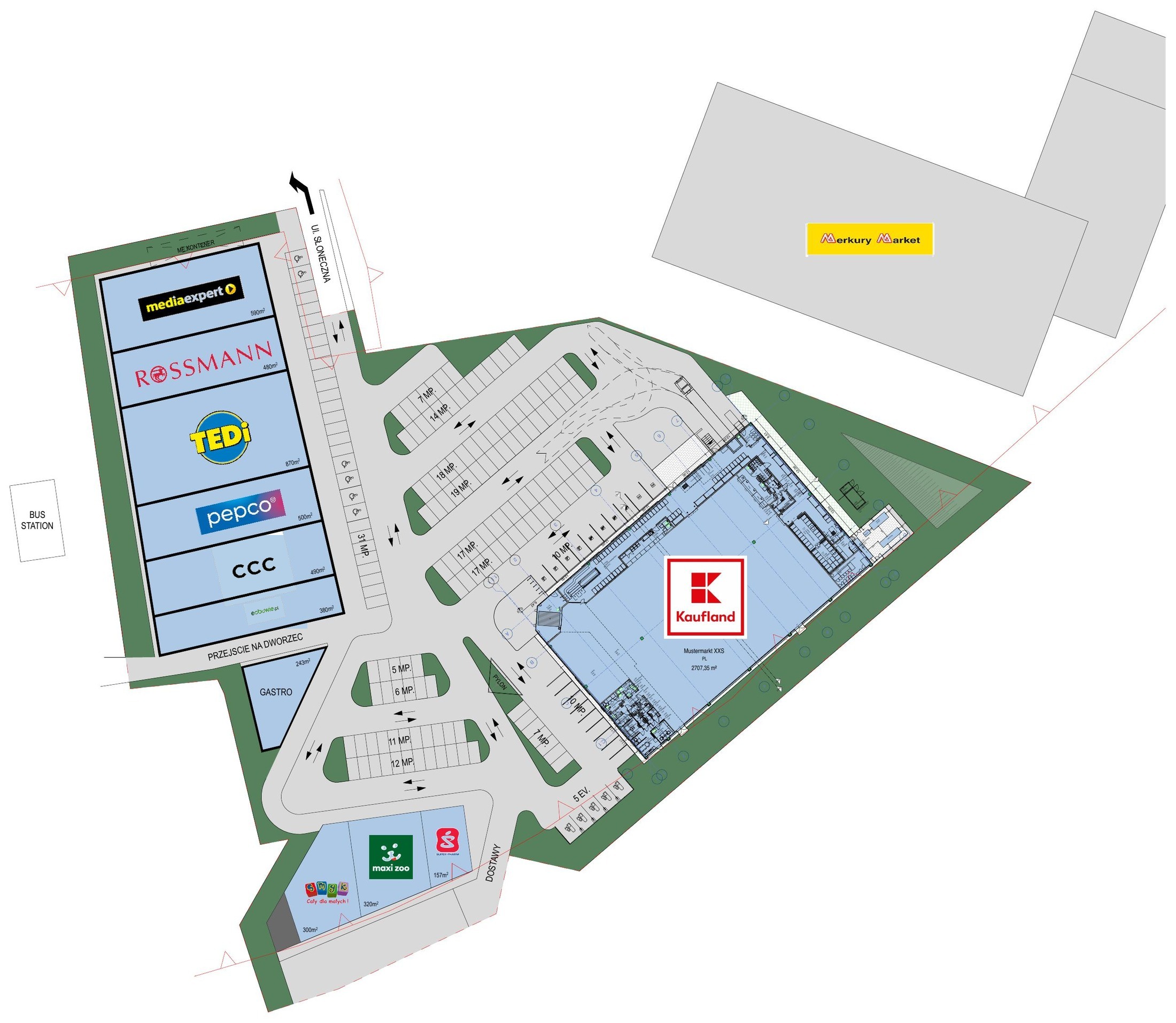 Plan zagospodarowania terenu — SHOPLAND Kęty
